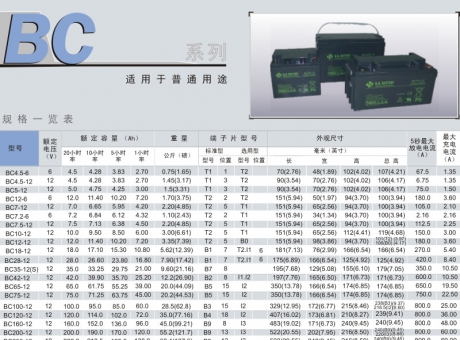 鉛酸蓄電池BC系列說明書